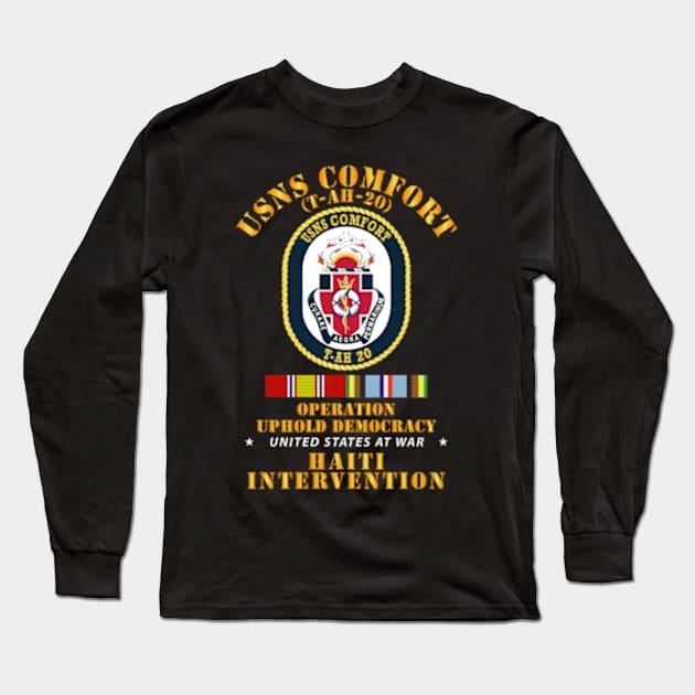 Uphold Demo - USNS Comfort - T-AH-20 w Svc Ribbons Long Sleeve T-Shirt by twix123844